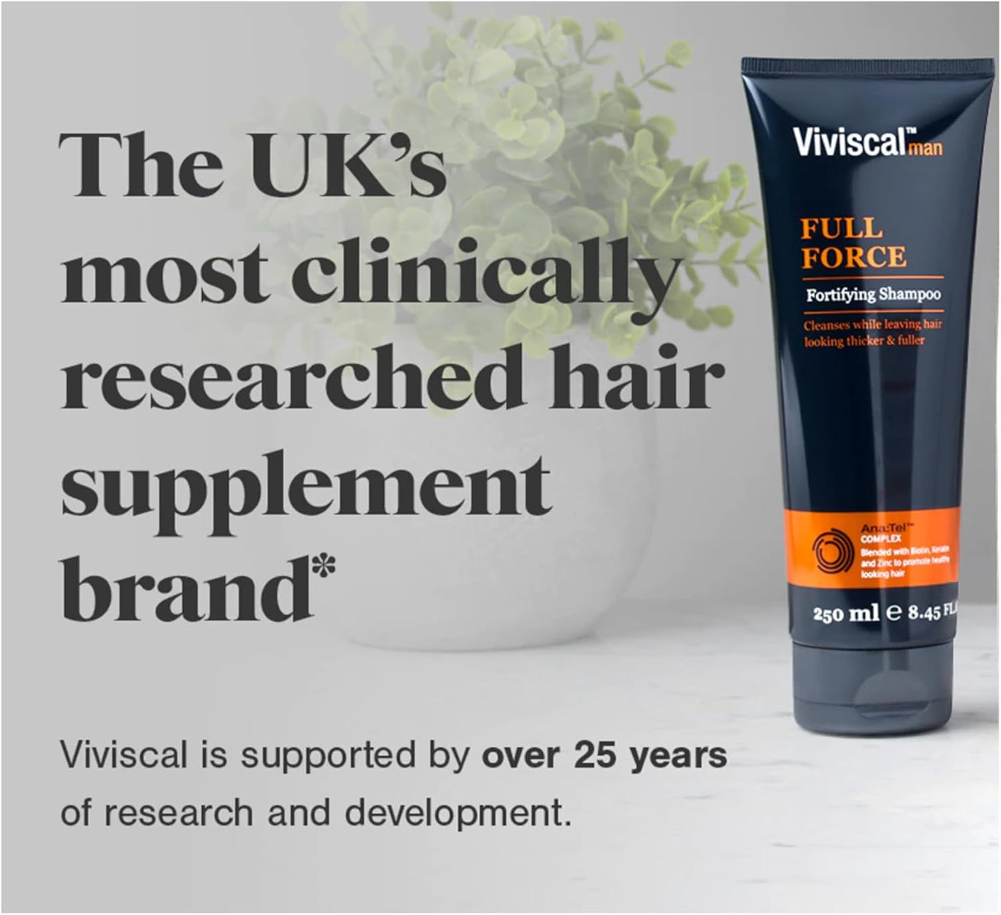 Viviscal Full Force Fortifying Hair Shampoo for Men Hair Growth 250ml