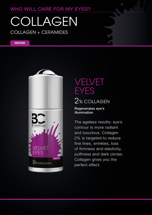 Be Ceuticals certified VELVET EYES 2% COLLAGEN AND CERAMIDES