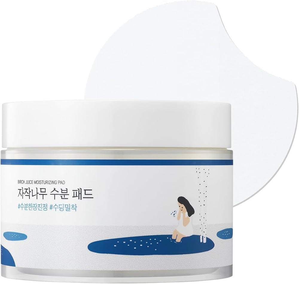 ROUND LAB Birch Juice Moisturizing Pad 80pcs, Hydrating and Soothing Facial Pads, Triple-Layer Toner Pads with Birch Sap and Hyaluronic Acid, Cooling for Sensitive Skin, Non-Sticky, Korean Skin Care