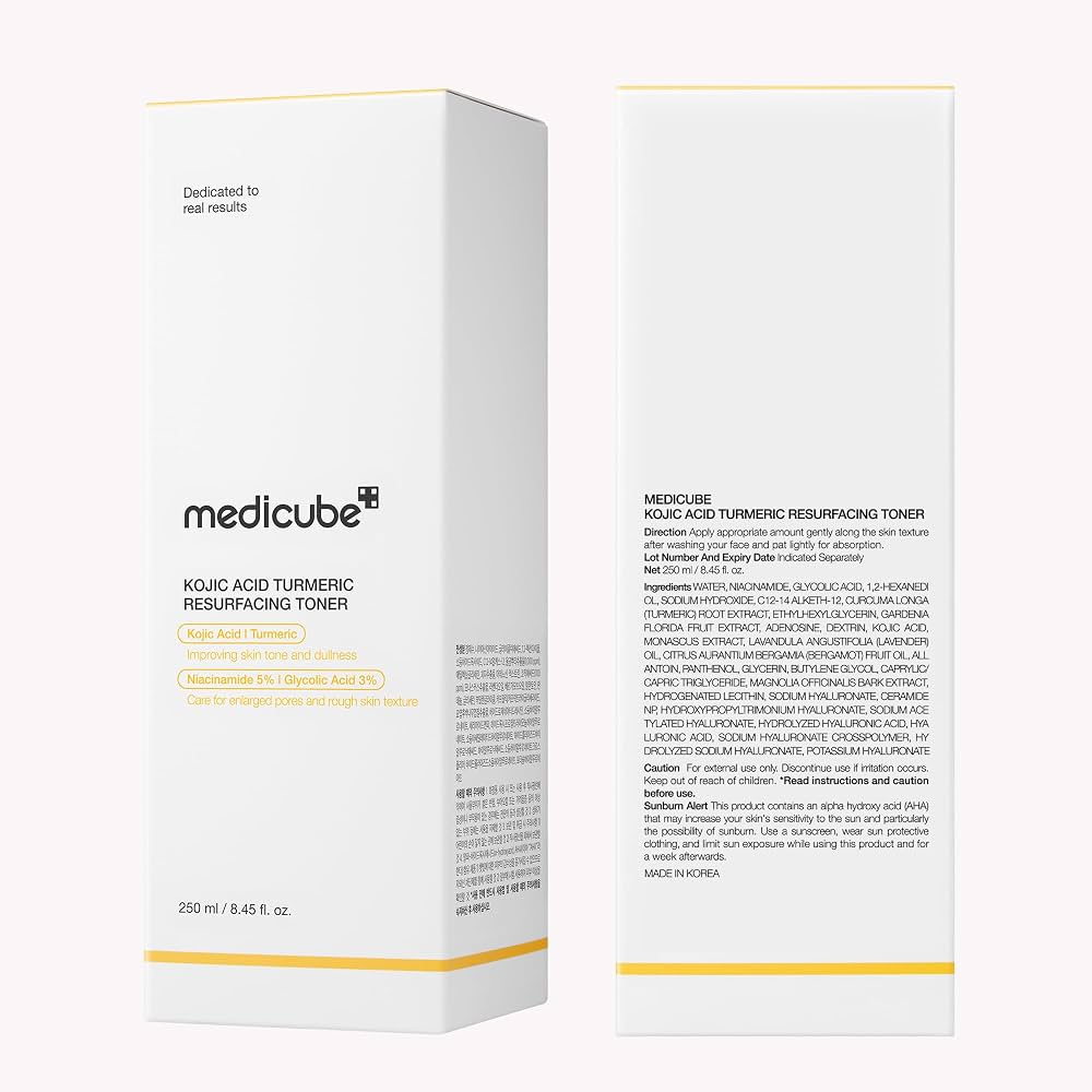 medicube Kojic Acid Turmeric Smoothing Toner for Face & Body 250 ml