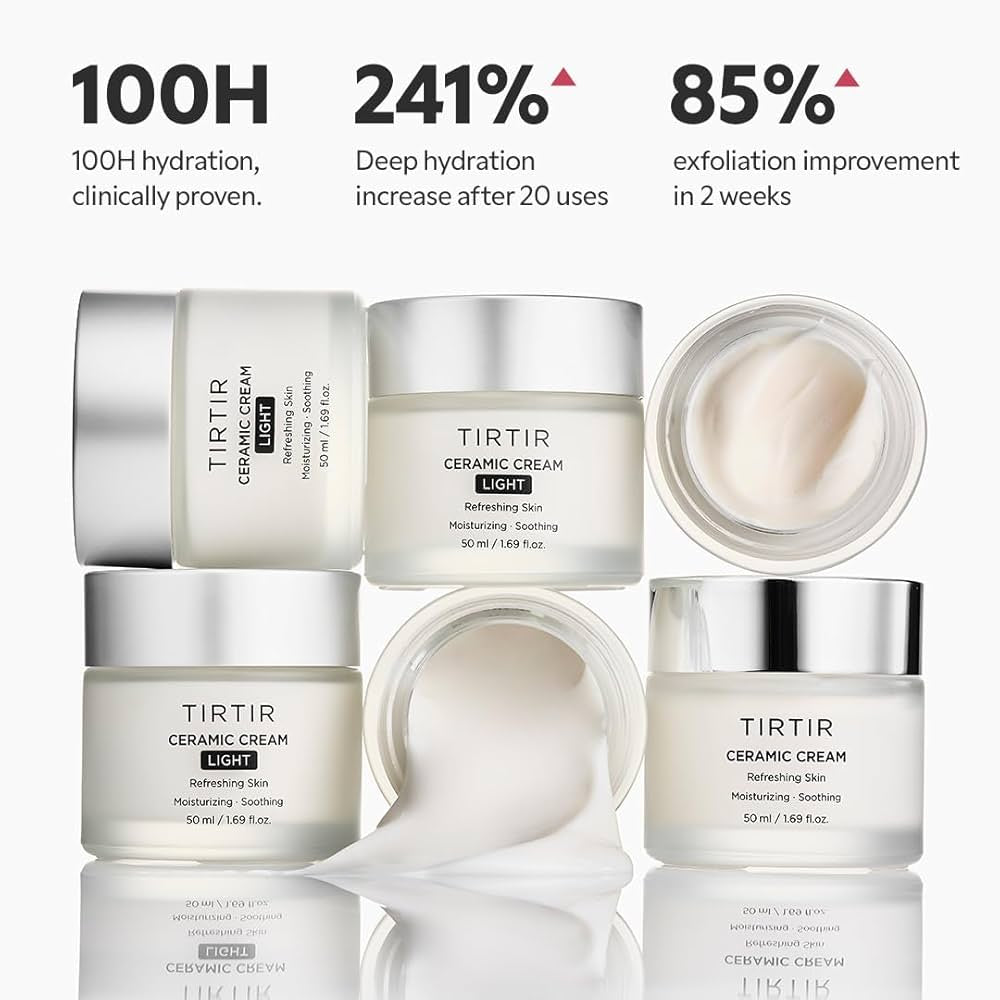 TIRTIR Natural Ceramide Cream | Deep moisturizer for Glass Skin, Polyglutamic acid, Centella Asiatica Extract, Skin barrier, Lightweight, Mild, Nature derived ingredients, Dry skin, Korean skincare (50ml)