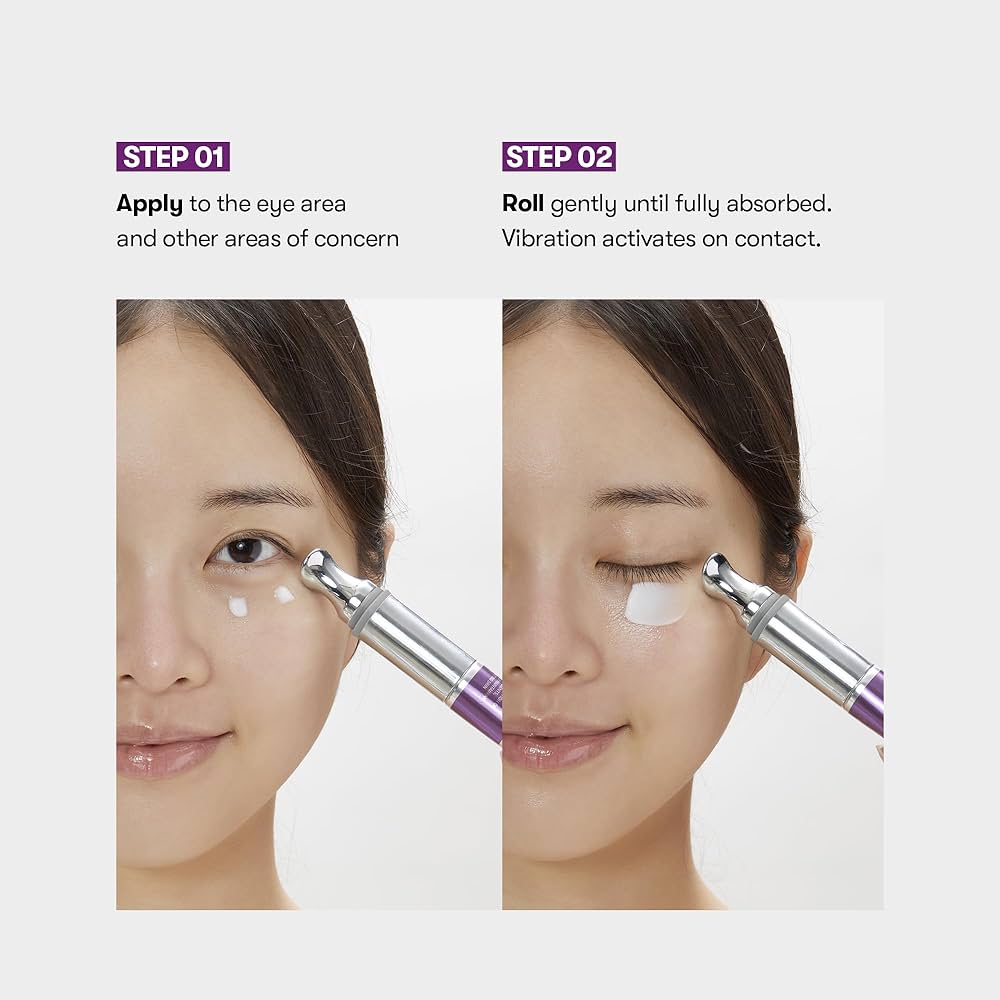 VT COSMETICS Reedle Shot Firming Eye Cream, Vibrating Eye Applicator for Puffy Eyes, Dark Circles & Under Eye Bags, Firming & Wrinkle Care with Peptides & Hyaluronic Acid, Korean Skincare, 0.51 fl oz ( without box from olive young set)