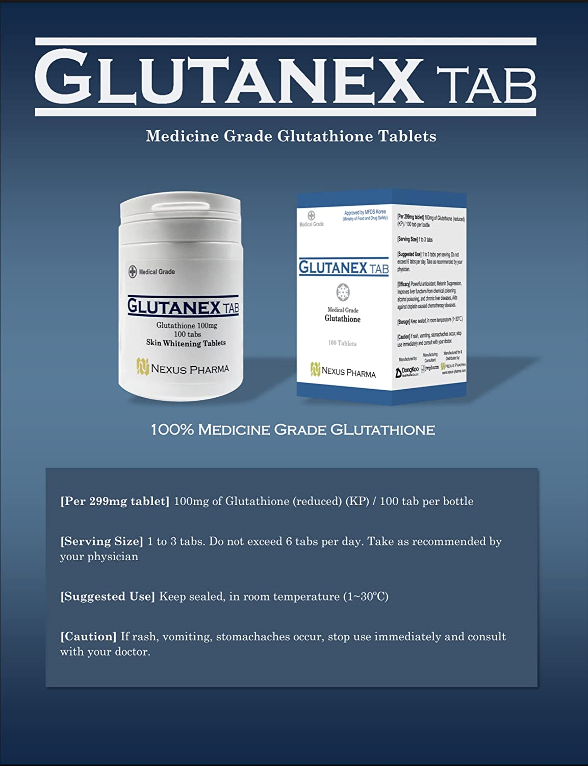 Glutanex Whitening Tablets 100 tablets