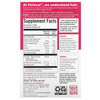 Viviscal, Hair Growth Supplement, 30 Tablets USA Version (expiry, november,2026)