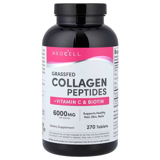 NEOCELL Grassfed Collagen Peptides + C & Biotin, 270 Caplets