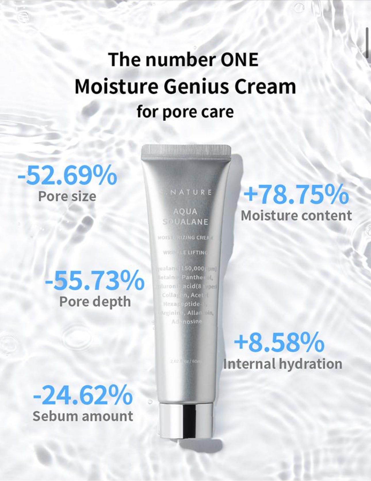 S.NATURE Aqua Squalane Moisturizing Cream 60mL 1+1 Limited Set with mirror 🪞 
4.8