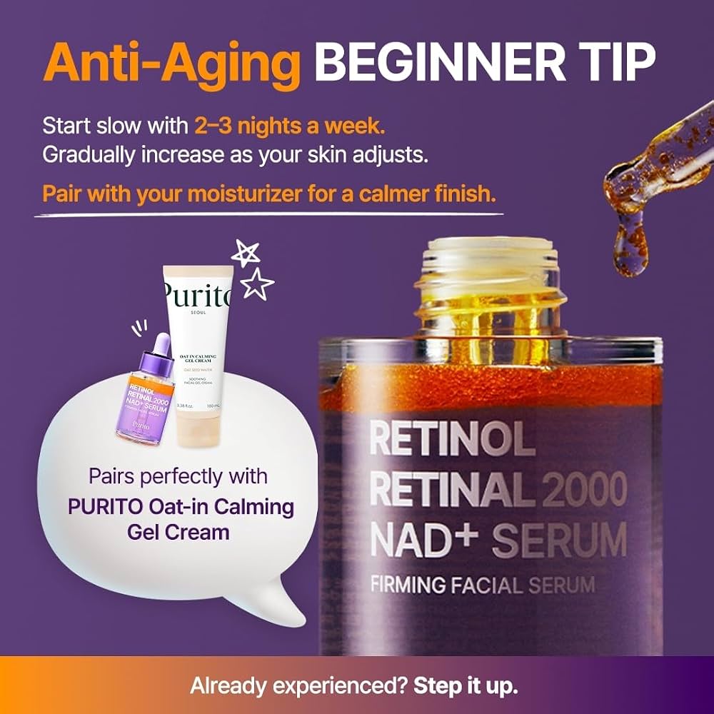 PURITO Retinol 0.1% + Retinal 0.1% Serum for Sensitive Skin 30 ml