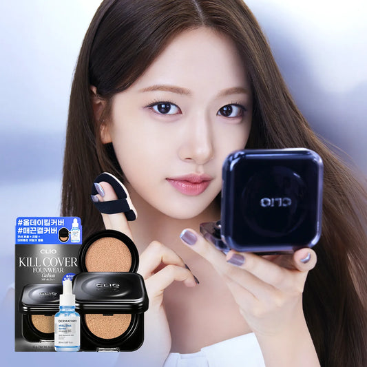 [NEW]CLIO Kill Cover Founwear Cushion 15g (+Refill) OLIVE YOUNG [SET] 19N Porcelain (+Refill, Derm atory Hyal Shot Ampoule 20ml)
