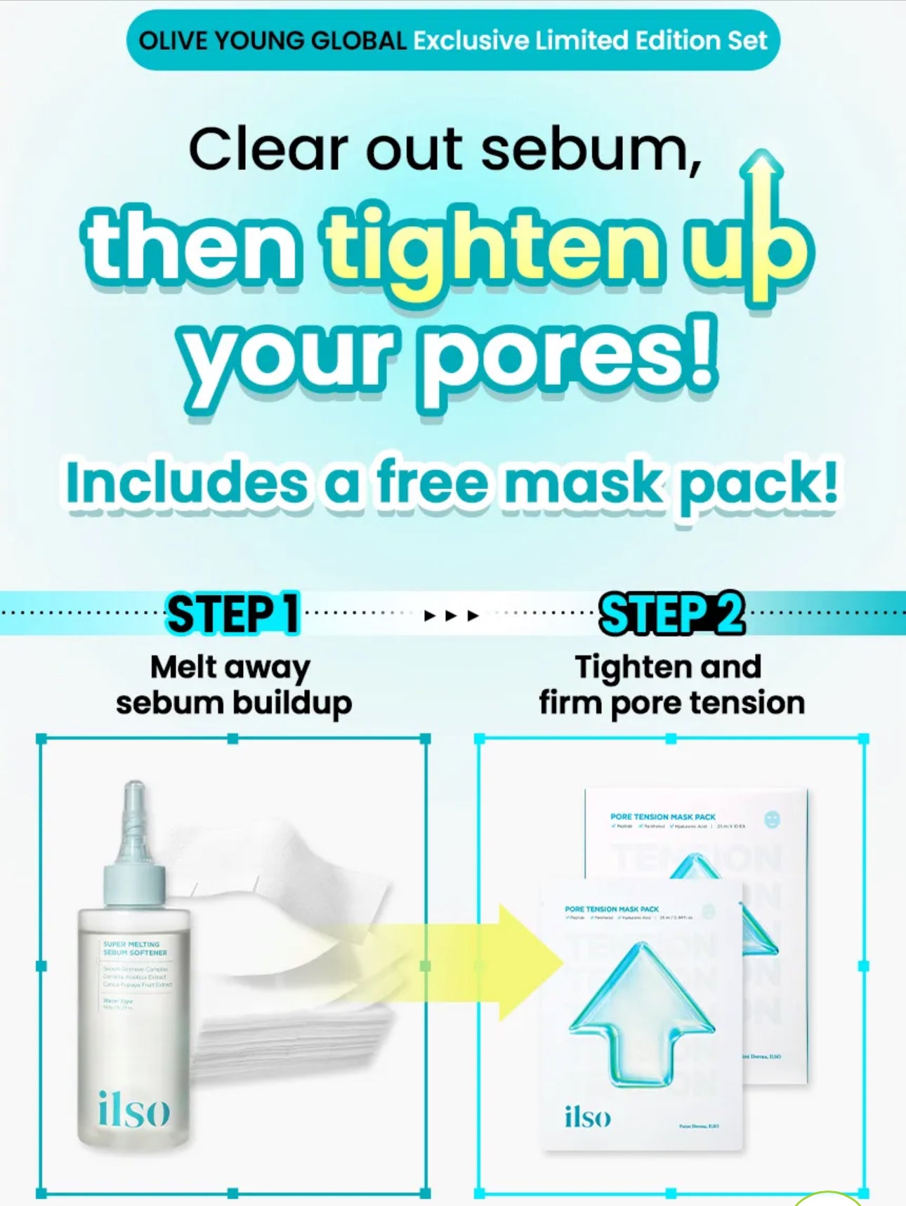ilso Super Melting Sebum Softener 150ml Set (+Cotton Pad 40P+Pore Tension Mask Sheet 1ea)