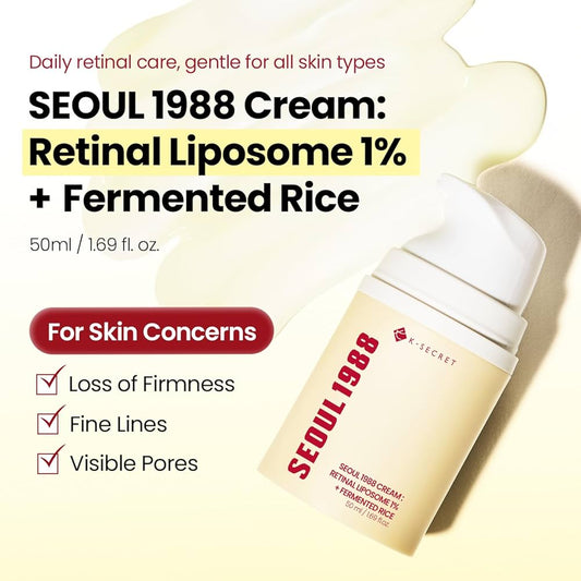 K-SECRET SEOUL 1988 CREAM : RETINAL LIPOSOME 1% + FERMENTED RICE 50ML