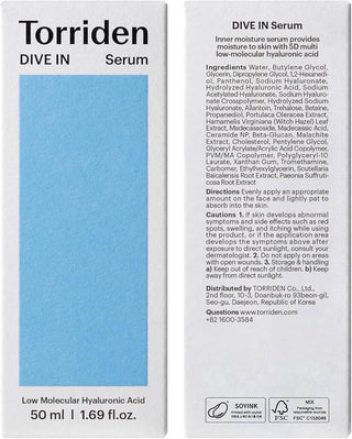 Torriden DIVE IN Hyaluronic Acid Serum 50ml (1.69 fl.oz.)