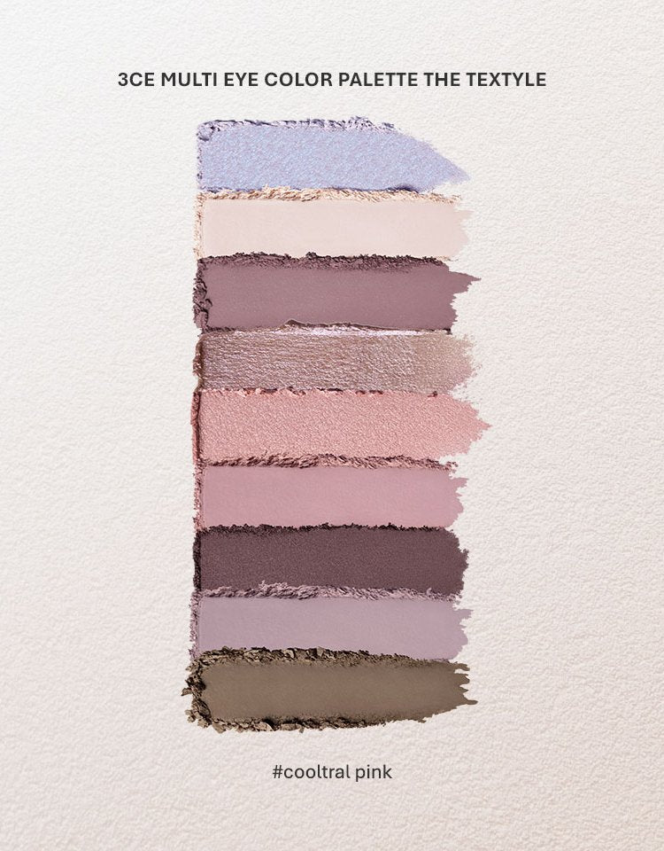 3CE Multi Eye Color Palette The Textile olive young (set) cooltral pink
