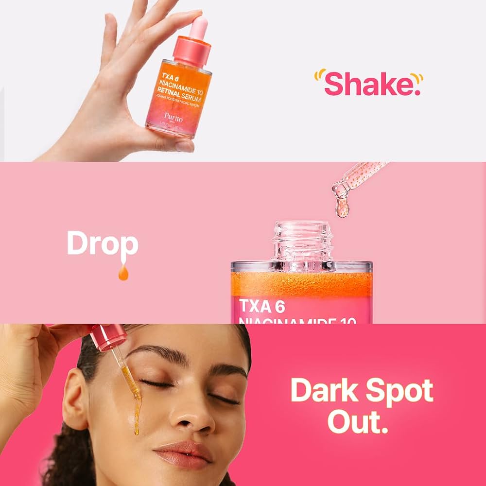 PURITO TXA 6% + Niacinamide 10% Facial Serum | for Dark Spots, Hyperpigmentation, Uneven Skin Tone | High-Concentration Tranexamic Acid | Korean Skincare, 30mL