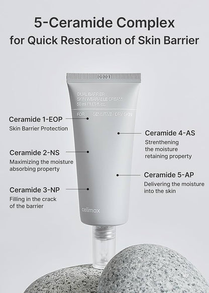 Celimax Dual Barrier Skin Wearable Cream , Repairing, Day & Night Cream, 50ml