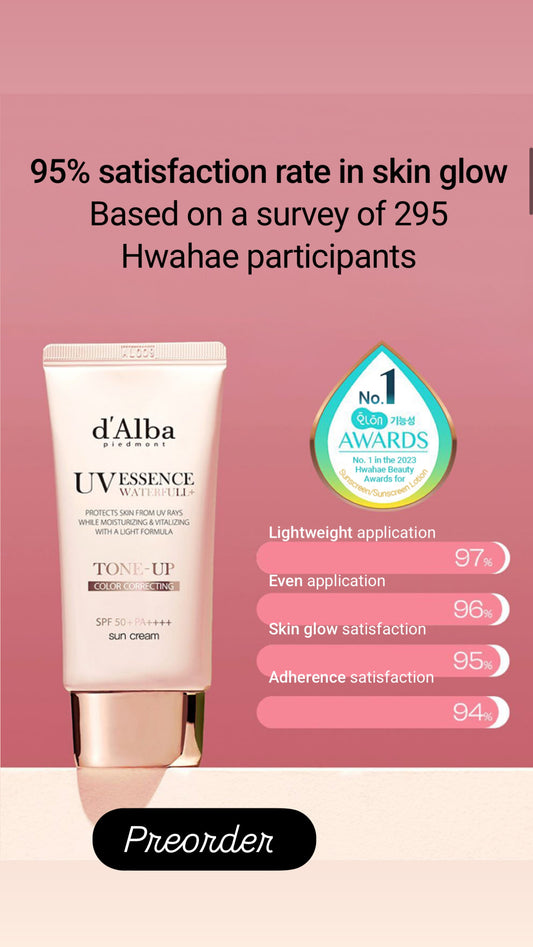 d'Alba [PINK CORRECTING] Waterfull Tone-Up Sun Cream 65 ml ( without box fron olive young set)