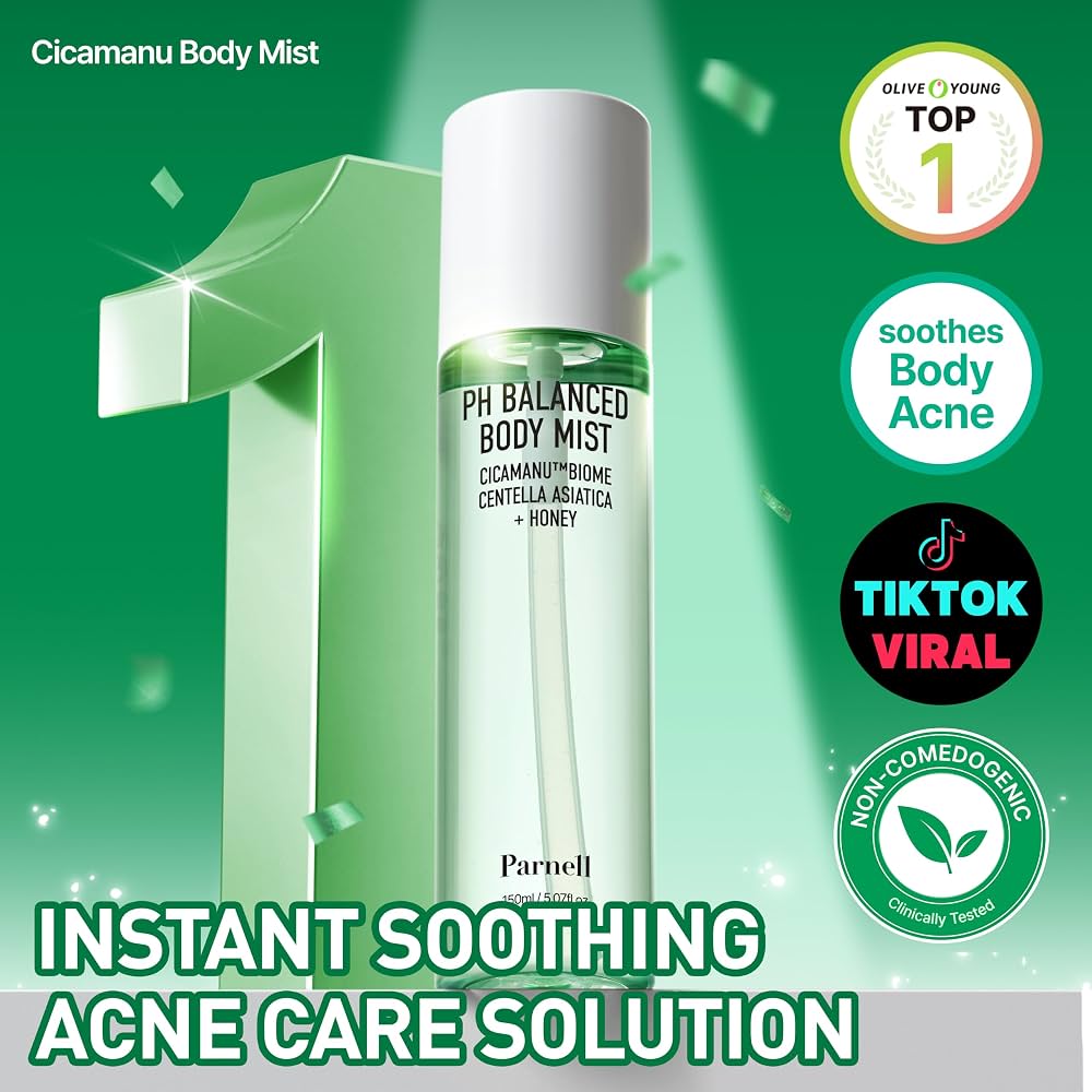 Parnell Cicamanu pH Balanced Body Mist for Body & Back Acne, 150 ml