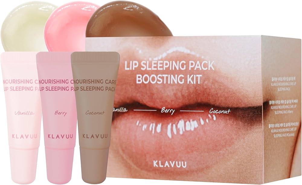Klavuu Lip Sleeping Mask Boosting Kit, Deep Hydrating Korean Lip Balm