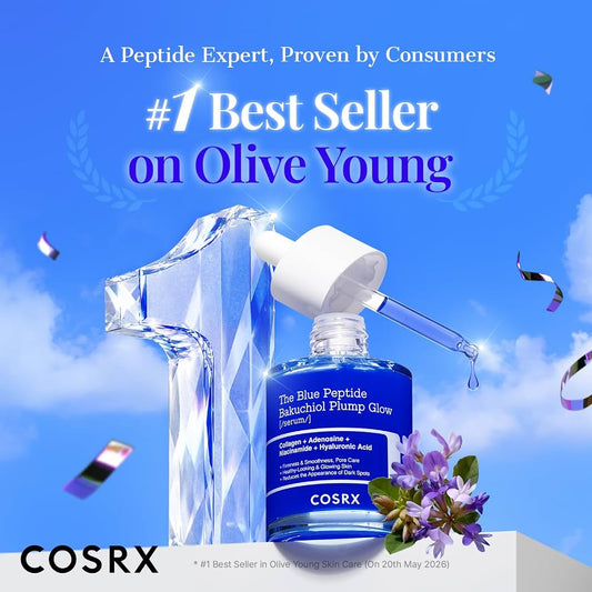 COSRX The Blue Copper Peptide Bakuchiol Serum, Glow & Plumping, 1.69 Fl Oz 50 ml