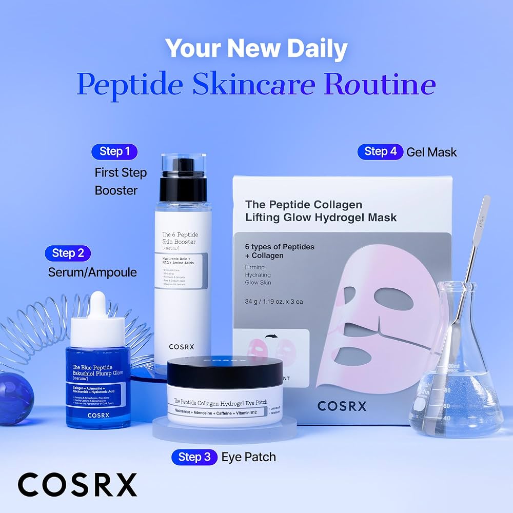 COSRX The Blue Copper Peptide Bakuchiol Serum, Glow & Plumping, 1.69 Fl Oz 50 ml