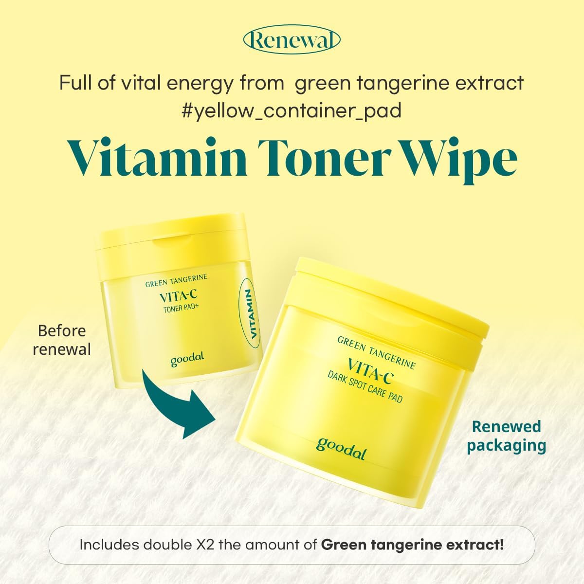 GOODAL GREEN TANGERINE VITA C DARK SPOT TONER PAD PLUS 70 SHEETS