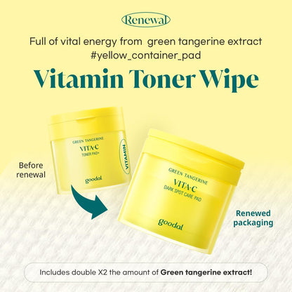 GOODAL GREEN TANGERINE VITA C DARK SPOT TONER PAD PLUS 70 SHEETS