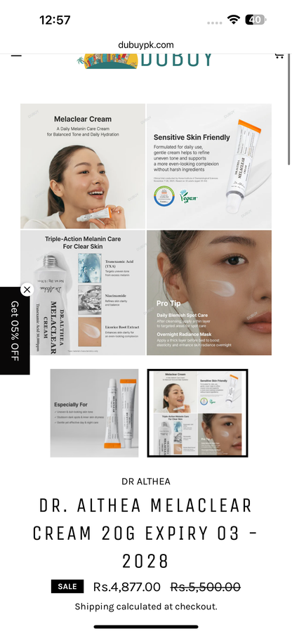 DR. ALTHEA MELACLEAR CREAM 20G