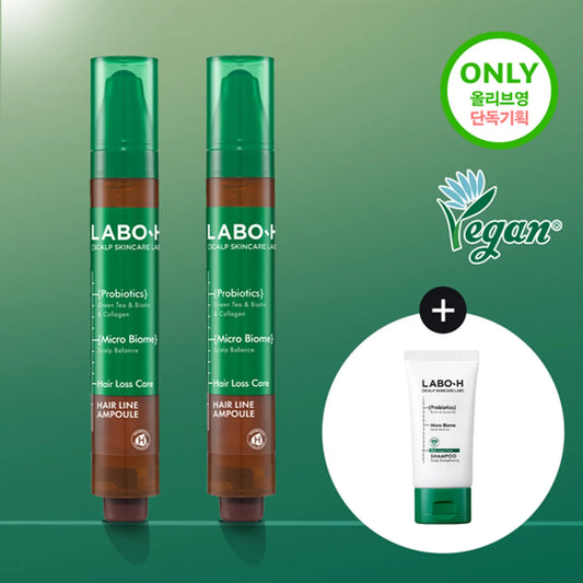 LABO-H Scalp Strengthening Clinic Hairline Ampoule 15ml Double Pack (+Shampoo 50ml)￼ Olive young hair loss set