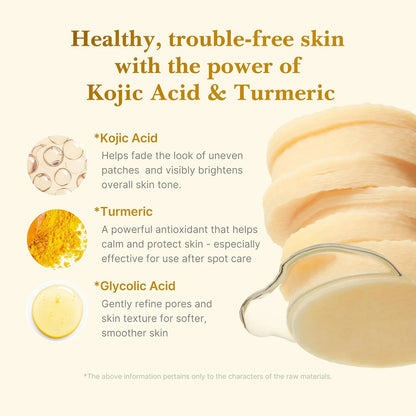 MEDICUBE KOJIC ACID TURMERIC CLARIFYING TONER 70 PADS