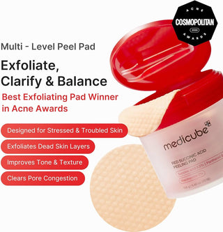 medicube Toner Pads Red Succinic Acid Panthenol Pad for Facial Peeling 70 pads