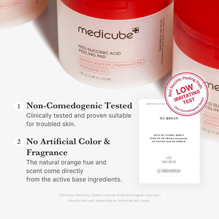 medicube Toner Pads Red Succinic Acid Panthenol Pad for Facial Peeling 70 pads