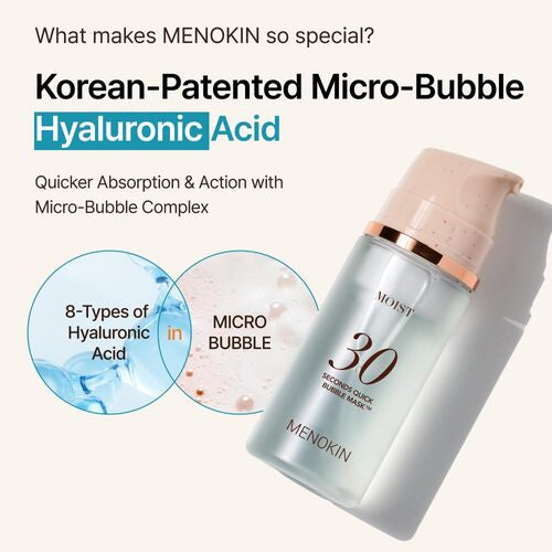 MENOKIN 30 SECONDS QUICK BUBBLE MASK 95ML #MOIST