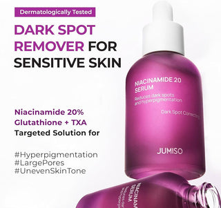 JUMISO Niacinamide 20 Serum - Korean Face Serum with Glutathione, TXA Tranexamic Acid and Centella Complex - Reduces Pigmentation, Uneven Skin Tone, Pore Care for Sensitive Skin, 1.35 fl.oz.