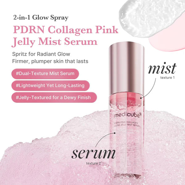medicube  PDRN Pink Collagen Glow Jelly Mist Serum 100ml (without box, olive young set)