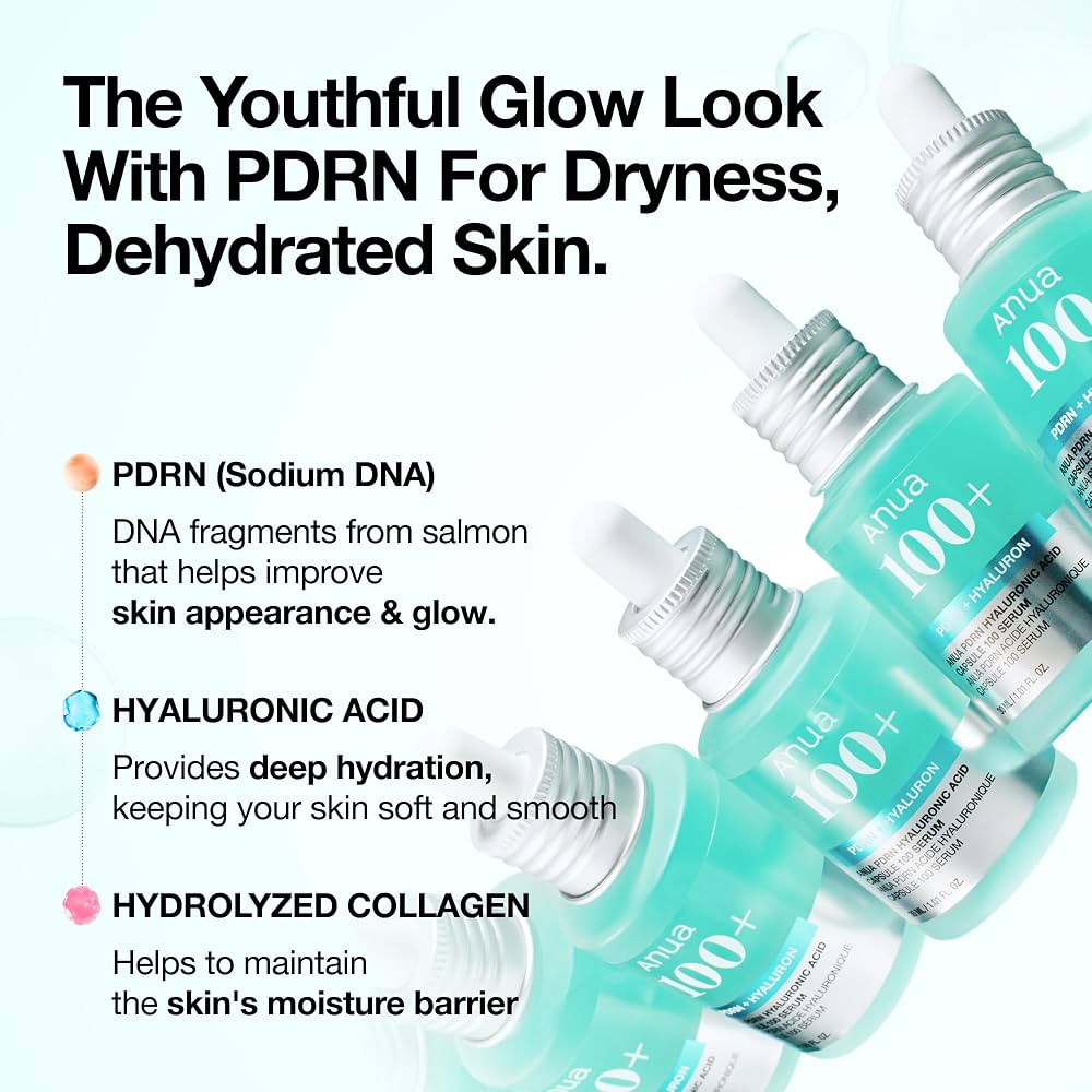 Anua PDRN Hyaluronic Acid Capsule 100 Serum 30ml Double Pack (olive young) plus 2 masks