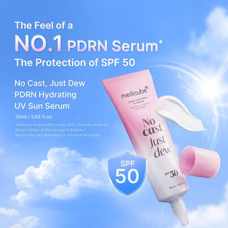 medicube Sunscreen No Cast Just Dew PDRN Hydrating UV Sun Serum, SPF 50 50 ml