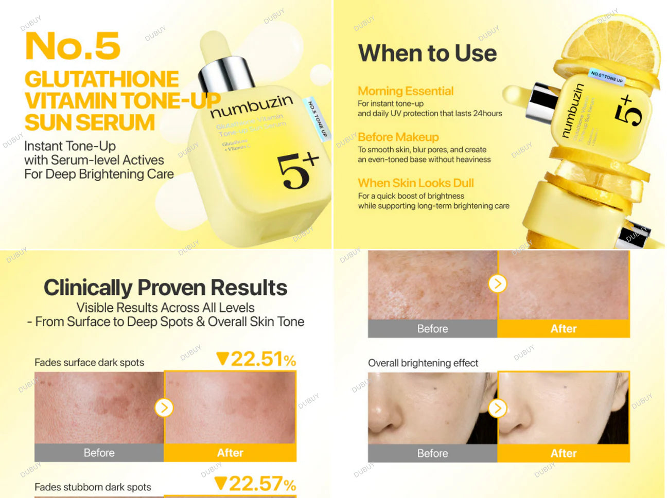 NUMBUZIN NO.5 GLUTATHIONE VITAMIN TONE-UP SUN SERUM 30ML