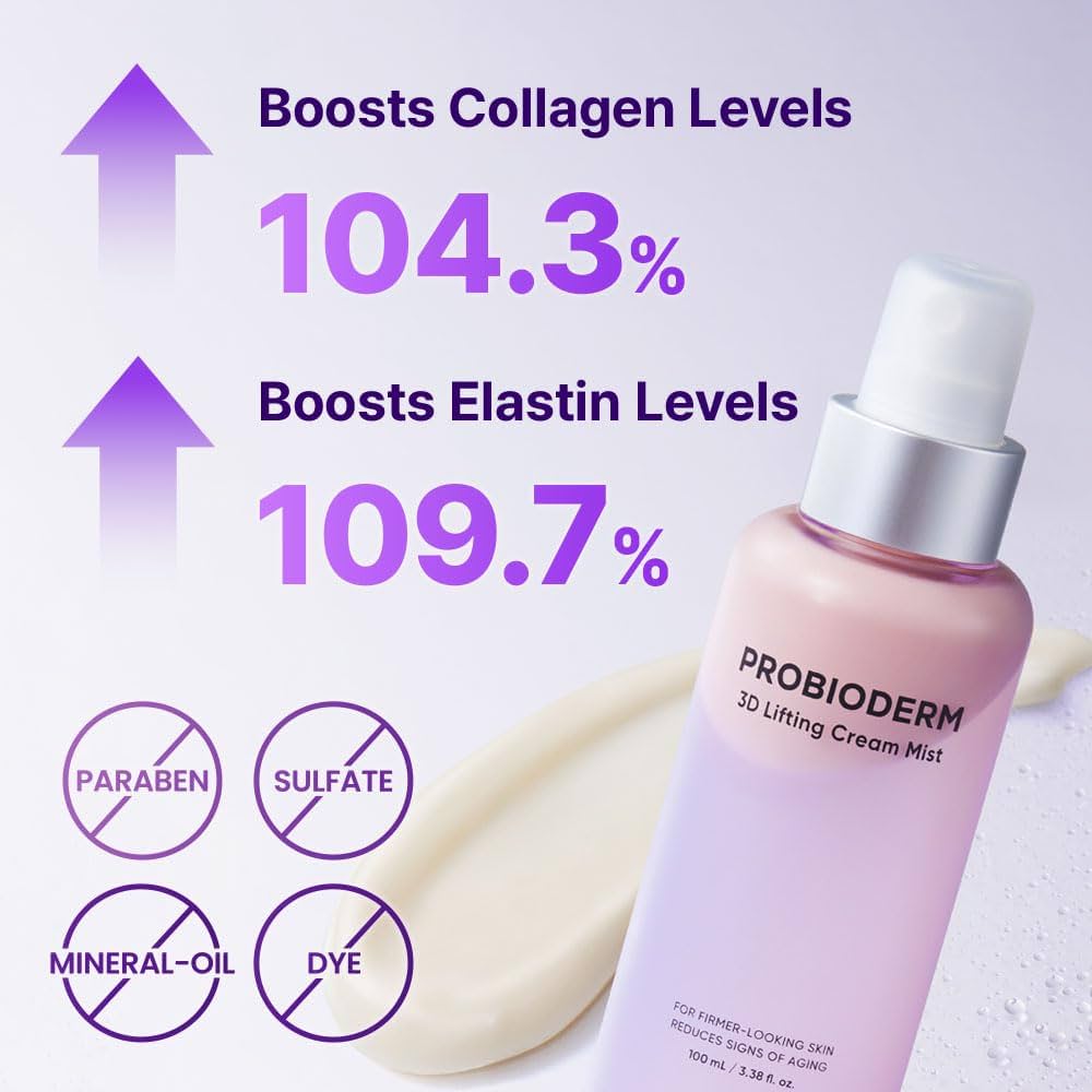 BIOHEAL BOH Probioderm 3D Lifting Cream Mist 3.38 fl oz | Korean Face Mist with Cream-Like Hydration for Instant Glow, Firm-Looking Skin & On-the-Go Refresh