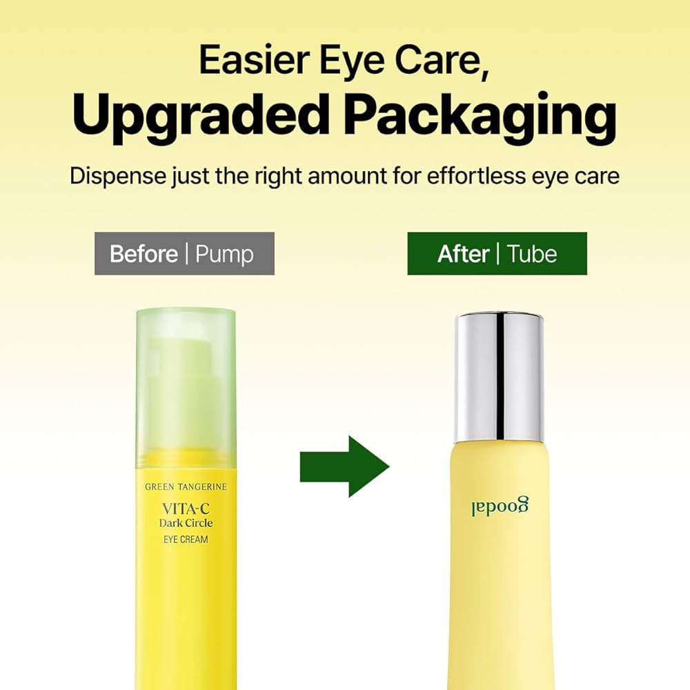 GOODAL Green Tangerine Vitamin C Dark Circle Eye Cream | Intensive Dark Circle Relief and Elasticity Treatment, Gentle, Non-irritating, Anti-Aging and Anti-Wrinkle Care 30ml