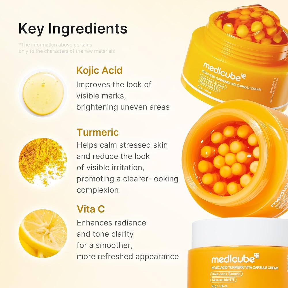 medicube Capsule Cream with Kojic Acid & Turmeric for Uneven Skin Tone 53g