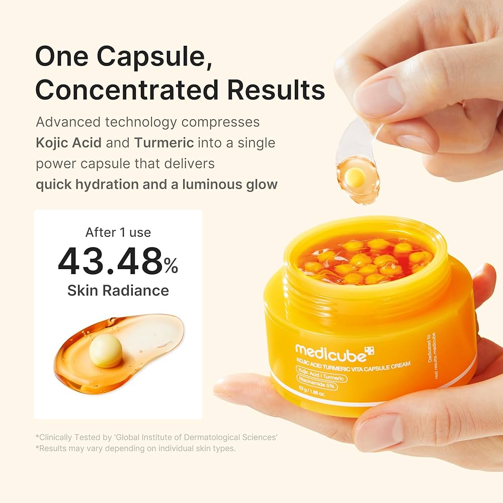 medicube Capsule Cream with Kojic Acid & Turmeric for Uneven Skin Tone 53g