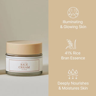 [I'm from] Rice Cream 1.69 Ounce, 41% Rice Bran Essence with Ceramide | Glowing Look, Improves Moisture Skin Barrier, Nourishes Deeply, Soothing to Even Out Skin Tone, K Beauty