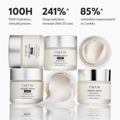 TIRTIR Natural Ceramide Cream | Deep moisturizer for Glass Skin, Polyglutamic acid, Centella Asiatica Extract, Skin barrier, Lightweight, Mild, Nature derived ingredients, Dry skin, Korean skincare (50ml)