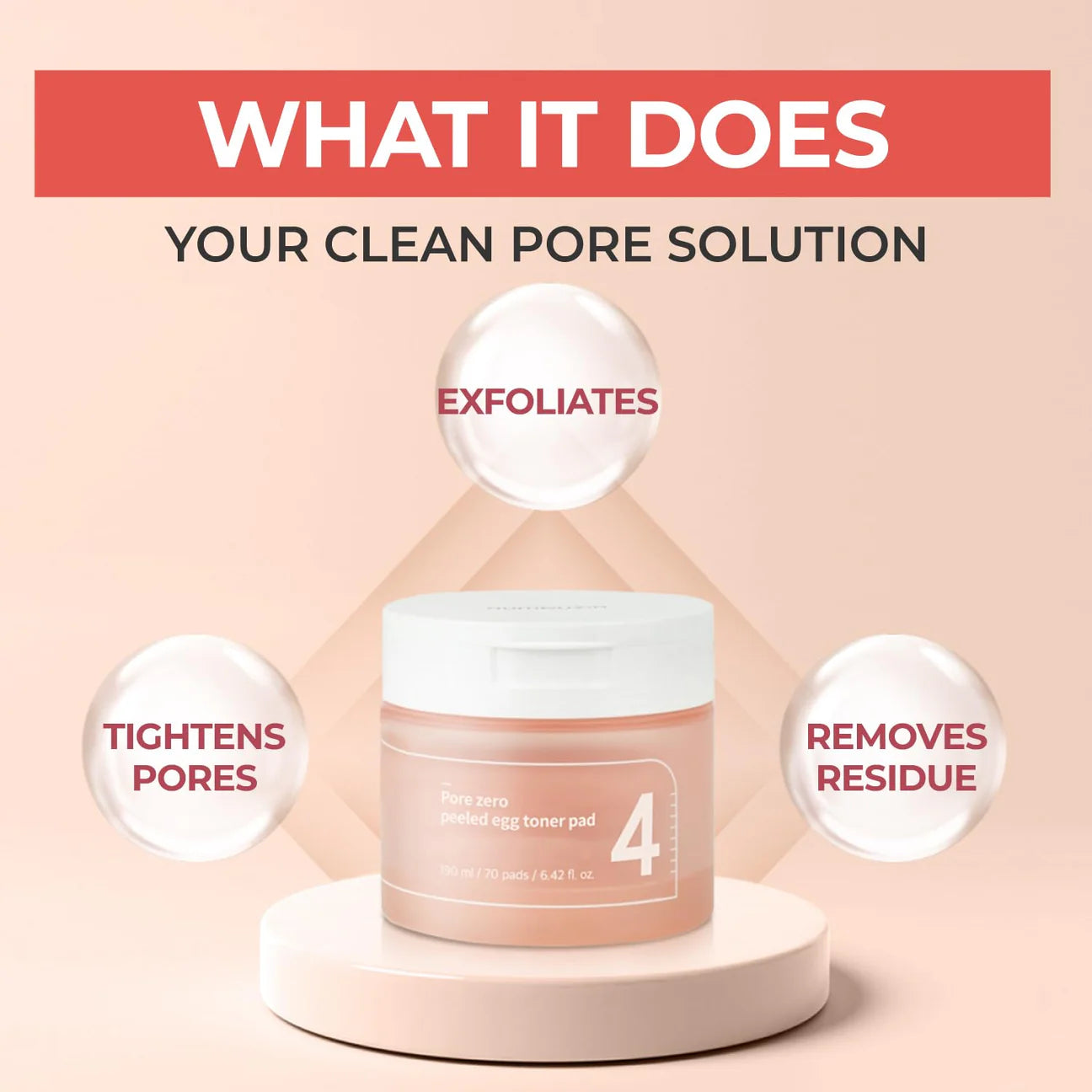 NUMBUZIN, NO.4 PORE ZERO PEELED EGG TONER 70 PADS