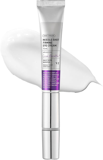 VT COSMETICS Reedle Shot Firming Eye Cream, Vibrating Eye Applicator for Puffy Eyes, Dark Circles & Under Eye Bags, Firming & Wrinkle Care with Peptides & Hyaluronic Acid, Korean Skincare, 0.51 fl oz ( without box from olive young set)
