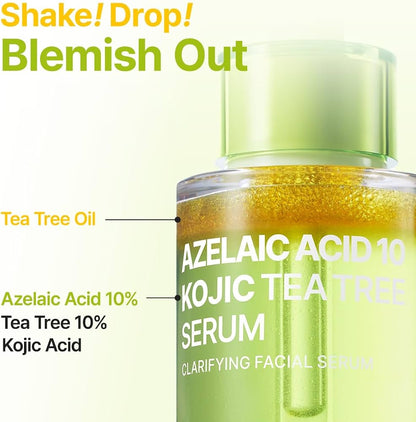 PURITO Azelaic Acid 10% + Kojic Acid + Tea Tree Facial Serum | for Blemish-Prone, Oily & Sensitive Skin | Redness Relief | Korean Skincare, 30mL 1.01 fl.oz