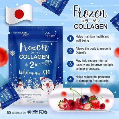 Frozen Collagen gluta 2 in 1 whitening x10 tablets (60 capsules)